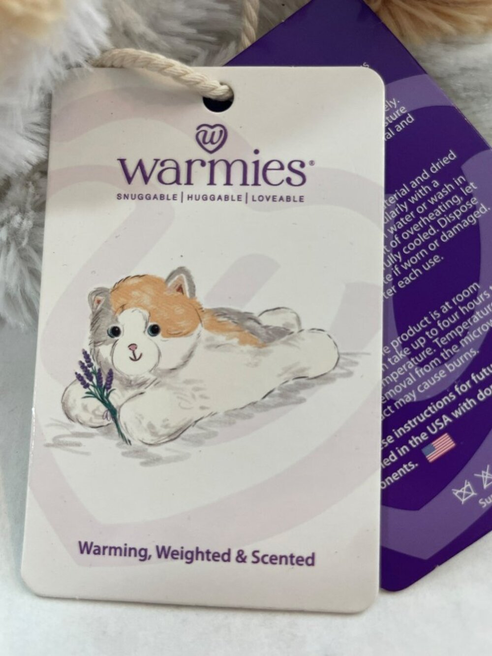 Warmies Heatable Plush Calico Cat Microwavable & Weighted BRAND NEW W/TAGS - Picture 7 of 8